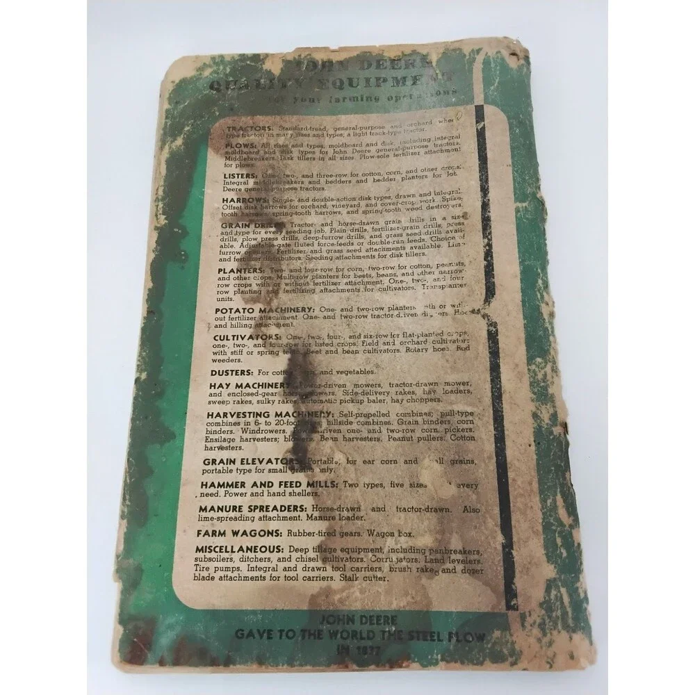 Vintage John Deere Van Brunt Fertilizer Grain Drill FB-A Operator's Manual